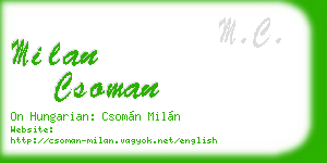 milan csoman business card